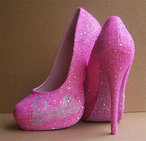 Pink Barbie Glittered High Heels 11000 Via Etsy Glitter High