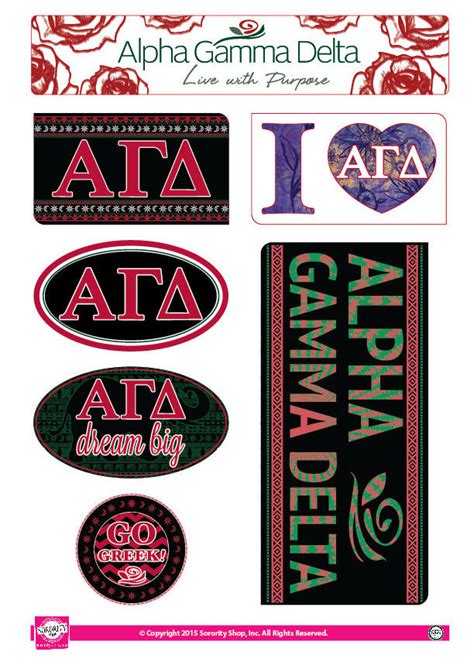 Alpha Gamma Delta Bohemian Stickers Sororityshop