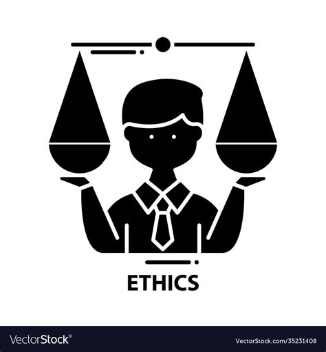 Ethics Icon Black Sign With Editable Royalty Free Vector