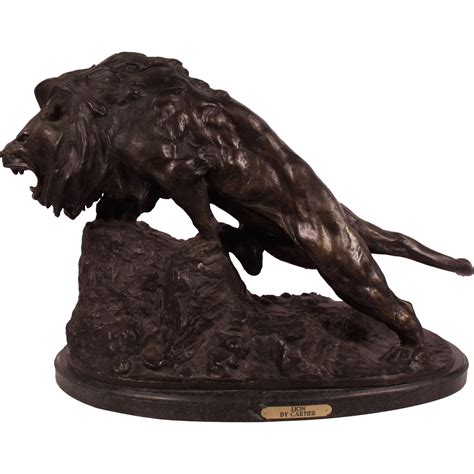 Huge Rare C1910 Antique Bronze Lion Sculpture By Thomas F Cartier From