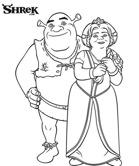 Perfect Couple Shrek And Princess Fiona Coloring Page Color Luna