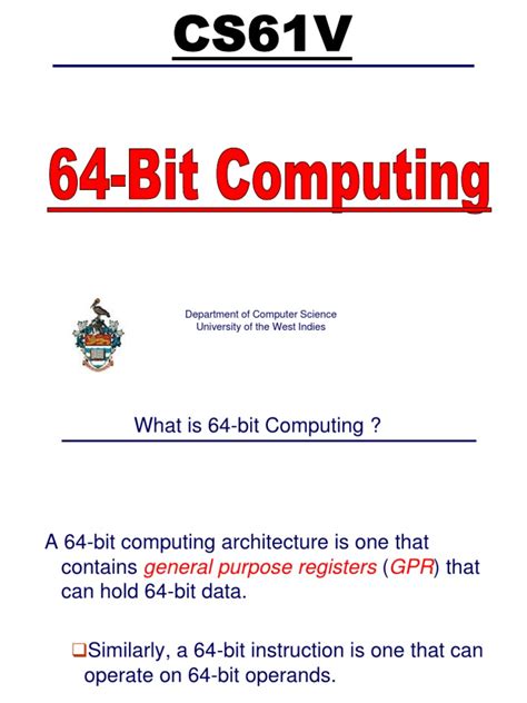 64 Bit Computing 64 Bit Computing Instruction Set