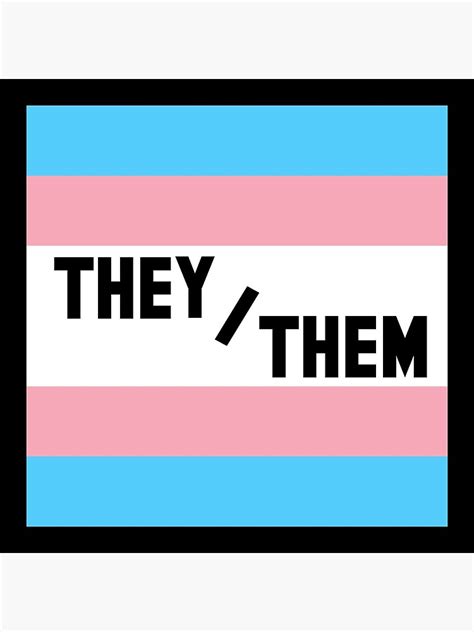 Trans Flag Theythem Pronouns Hollywood Typeface Poster For Sale By