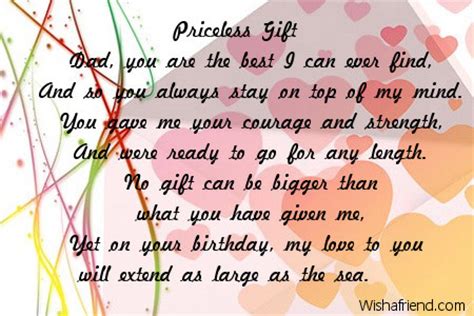 But the perfect birthday gifts for dads from daughters are actually a lot closer than you may think! Priceless Gift, Dad Birthday Poem