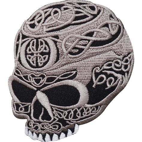 Tribal Sugar Celtic Skull Iron On Sew On Embroidered Patch Patches