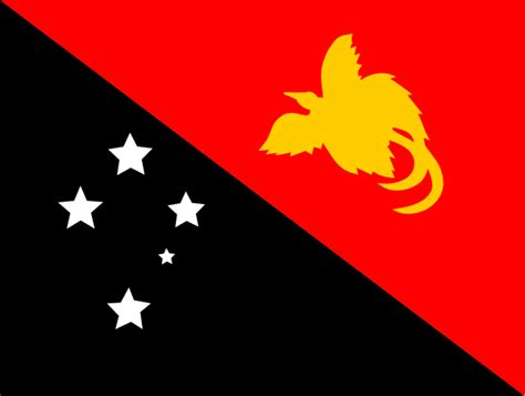 The lower triangle is black and features four white. Flag Of Papua New Guinea Clip Art at Clker.com - vector ...