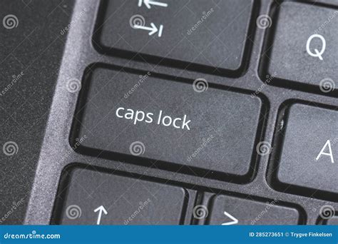 Caps Lock Key On A Black Laptop Keyboard Stock Image Image Of Open