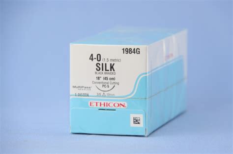 Ethicon Suture 1984g 4 0 Silk Black 18 Pc 5 Cutting Esutures