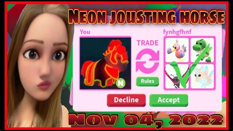 Current Neon Jousting Horse Offers Nov 04 2022 Adoptme Trading