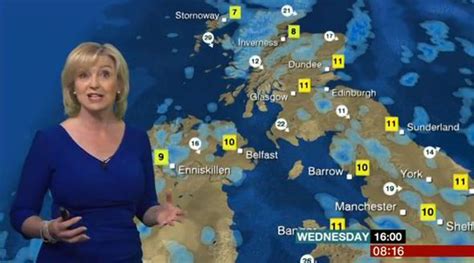 Carol Kirkwood Looks Beautiful In Blue For Bbc Weather Forecast