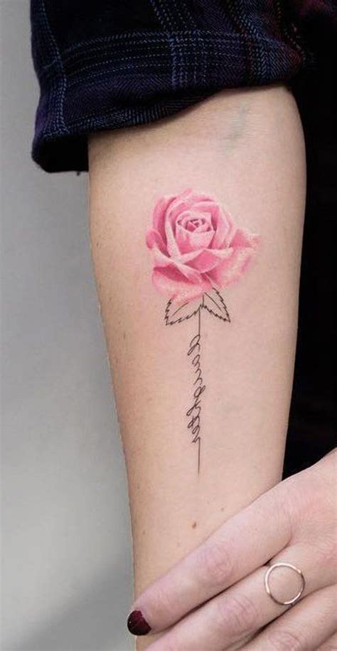 See more ideas about tattoos, cool tattoos, beautiful tattoos. Cute Pink Watercolor Rose Floral Flower Forearm Tattoo ...