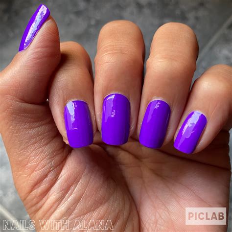 Neon Purple Nails In 2021 Purple Nails Color Street Nails Neon Purple Nails