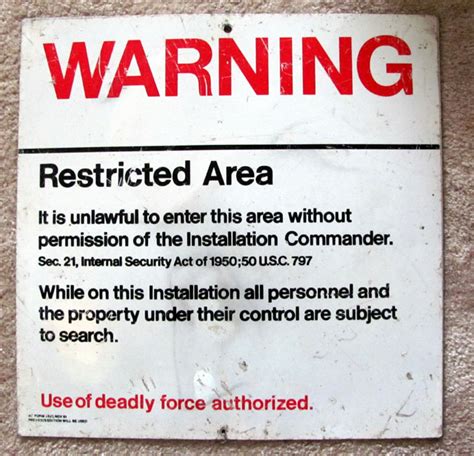 Air Force Restricted Area Sign Collectors Weekly