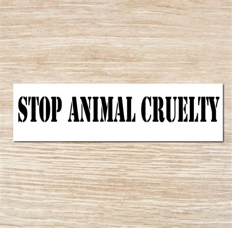 Stop Animal Cruelty Sticker Bumper Sticker Vinyl Decal Etsy