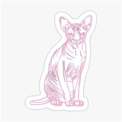 Pink Grumpy Sphynx 2 Sticker By Doerpnation Redbubble