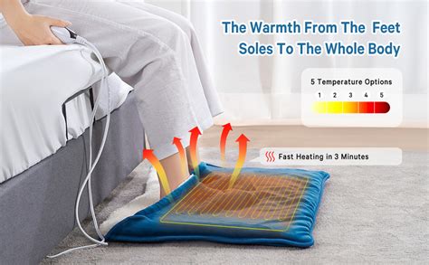 Electric Foot Heating Pad Oversized With 5 Temperature