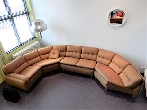 5 seater sofa corner group, twilight blue velvet. Vintage blended fabric modular corner sofa, 1970's | #96454