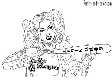 Harley Quinn coloring pages | Print and Color.com