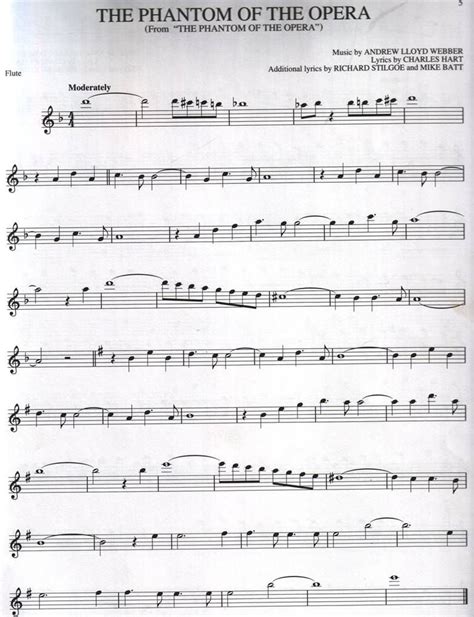 The Phantom Of The Opera For Flute By Maritina2001icy On Deviantart Clarinet Sheet Music