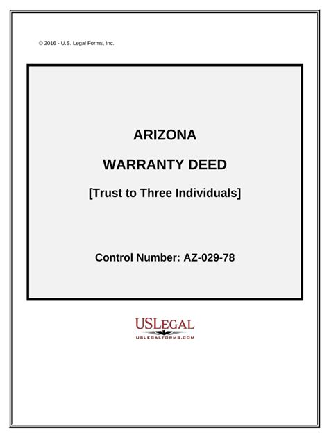 Arizona Warranty Deed Doc Template Pdffiller