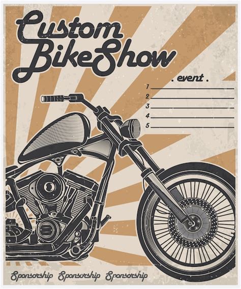 Premium Vector Custom Bike Show Poster