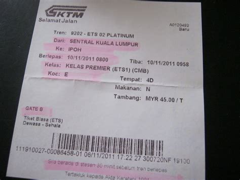 Bagaimanakah cara membeli tiket ets ktmb secara online? Imran Irsyad: Tiket ETS KL Sentral ke Ipoh