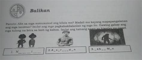 Balikan Panuto Alin Sa Mga Sumusunod Ang Kilala Mo Madali Mo Kayang