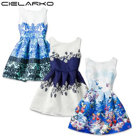 Cielarko Cartoon Castle Sleeveless Girls Print Dress Princess A Line