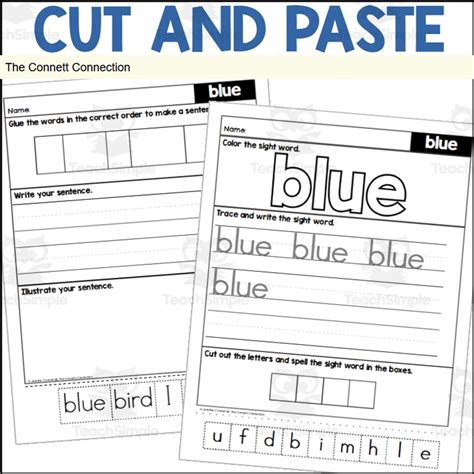 Sight Word Worksheets Blue By Teach Simple
