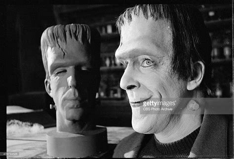 Fred Gwynne With A Bust Of Himself As Herman Munster The Munsters