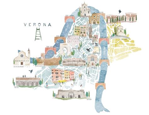Map Of Verona Italy On Behance Viajar A Italia Diarios De Viaje