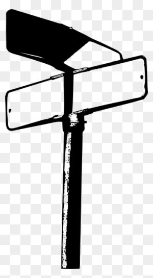 Clipart Crossroads Signs Black And White Street Sign Png Free