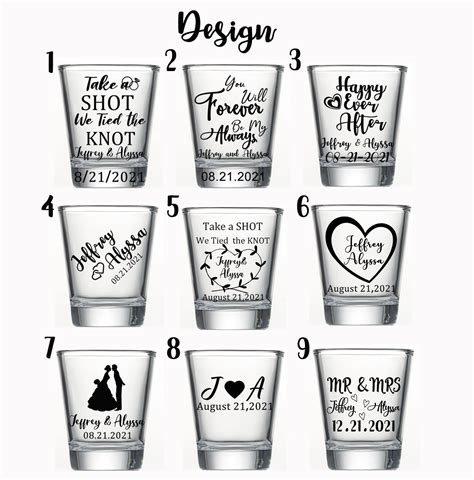 Set Of 2 Wedding Shot Glasses Personalized Shot Glasses Custom Etsy