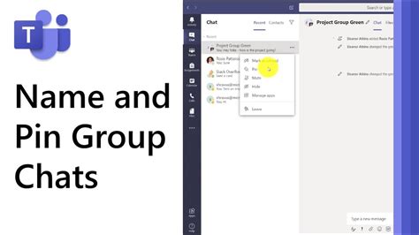How To Name And Pin Group Chats In Microsoft Teams Youtube