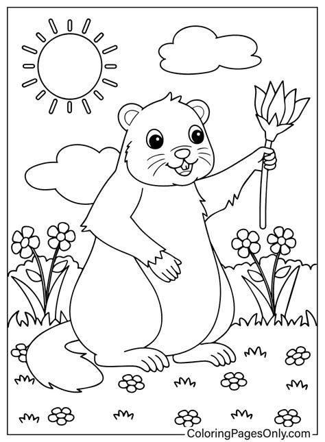 Groundhog Coloring Page - Free Printable Coloring Pages