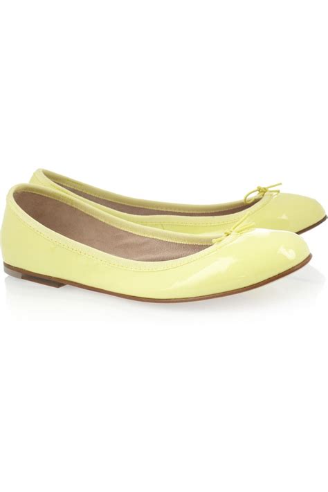 Pastel Yellow Patent Leather Ballet Flats Bloch Patent Leather