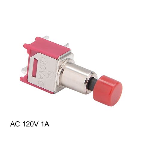 Ac 120v 1a No Momentary 4 Terminals Dpst Mini Push Button Toggle Switch