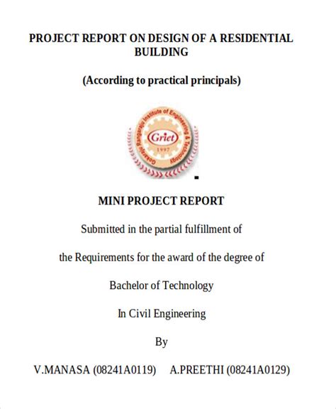 Final Year Project Report Sample For Civil Engineering