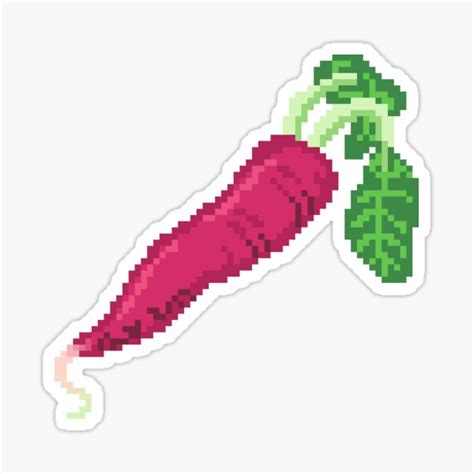 Radish Pixel Art Design Sticker For Sale By Vvianneb Redbubble
