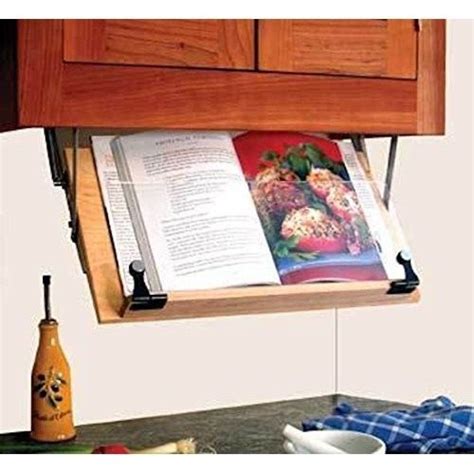 Under cabinet cookbook holder plans. Wooden Cookbook Holder Cabinet Mounted Maple Recipe Stand ...