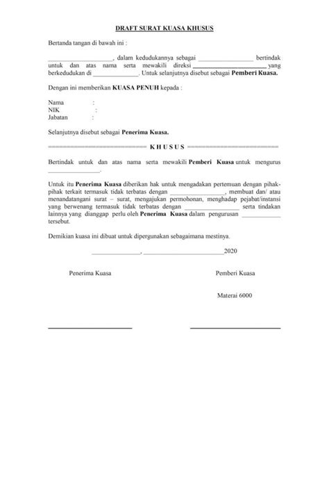 Contoh Surat Kuasa Khusus Paling Mudah, Wajib Dicoba!