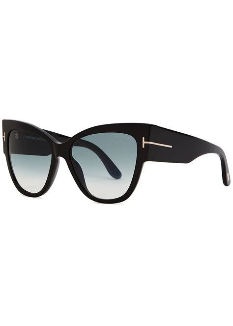 tom ford anoushka black cat eye sunglasses harvey nichols