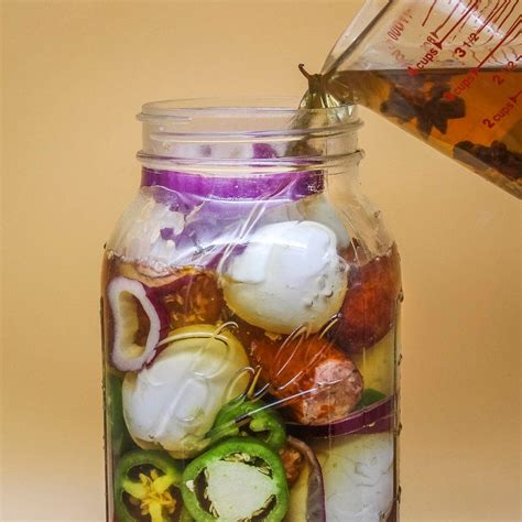Pickled Eggs And Sausage Recipe Spicy Pickled Eggs Pickled Vegetables