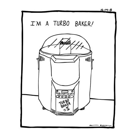 Turbo Bread Machine Baker Comic Drawing By Karl Addison Fine Art America