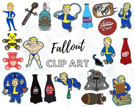 20 Fallout Clip Art Bundle Digital Stickers Commercial And Personal Use