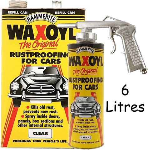 Hammerite 6litre Clear Waxoyl Kit With Schutz Applicator Rust Proof