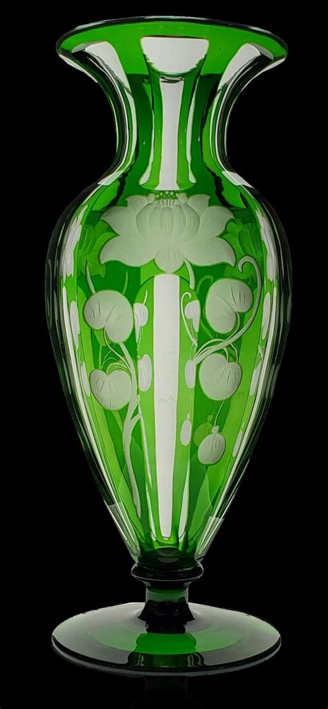 Abp Cut Glass Libbey Vase Signed Cut To Clear