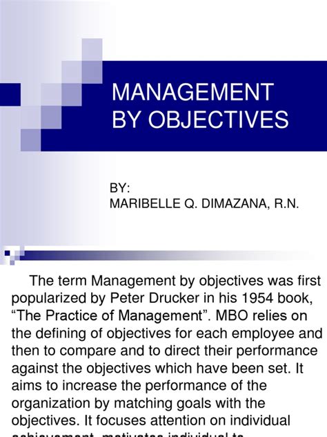 Management By Objectives Goal Cognition Free 30 Day Trial Scribd