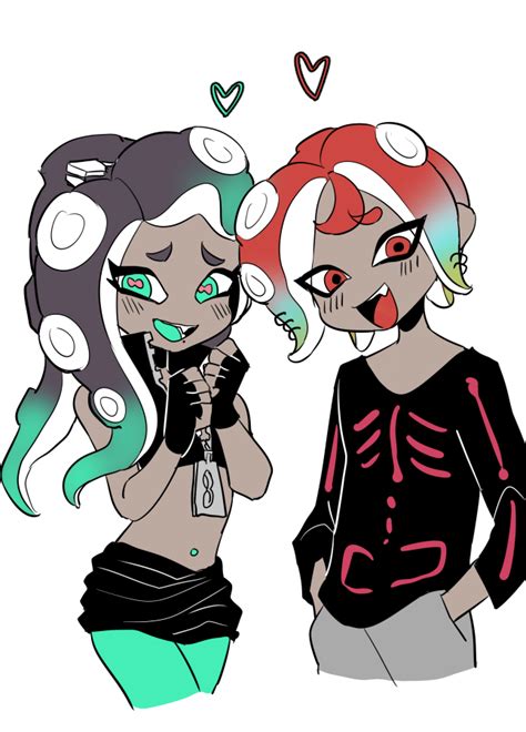 Marina And Warabi Splatoon And 1 More Drawn By Kameno Nameko Ziru N