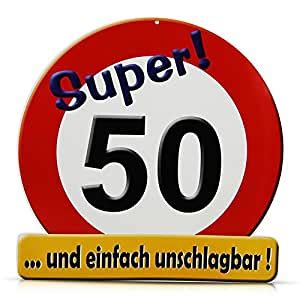 Verkehrsschild 60 erwachsene geburtstagsdeko 60er. 1 RIESENSCHILD SUPER ! 50 D: 50cm PAPPE 50.GEBURTSTAG ...